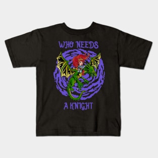 Reign of Fire: Tough Princess and Her Dragon Steed Kids T-Shirt